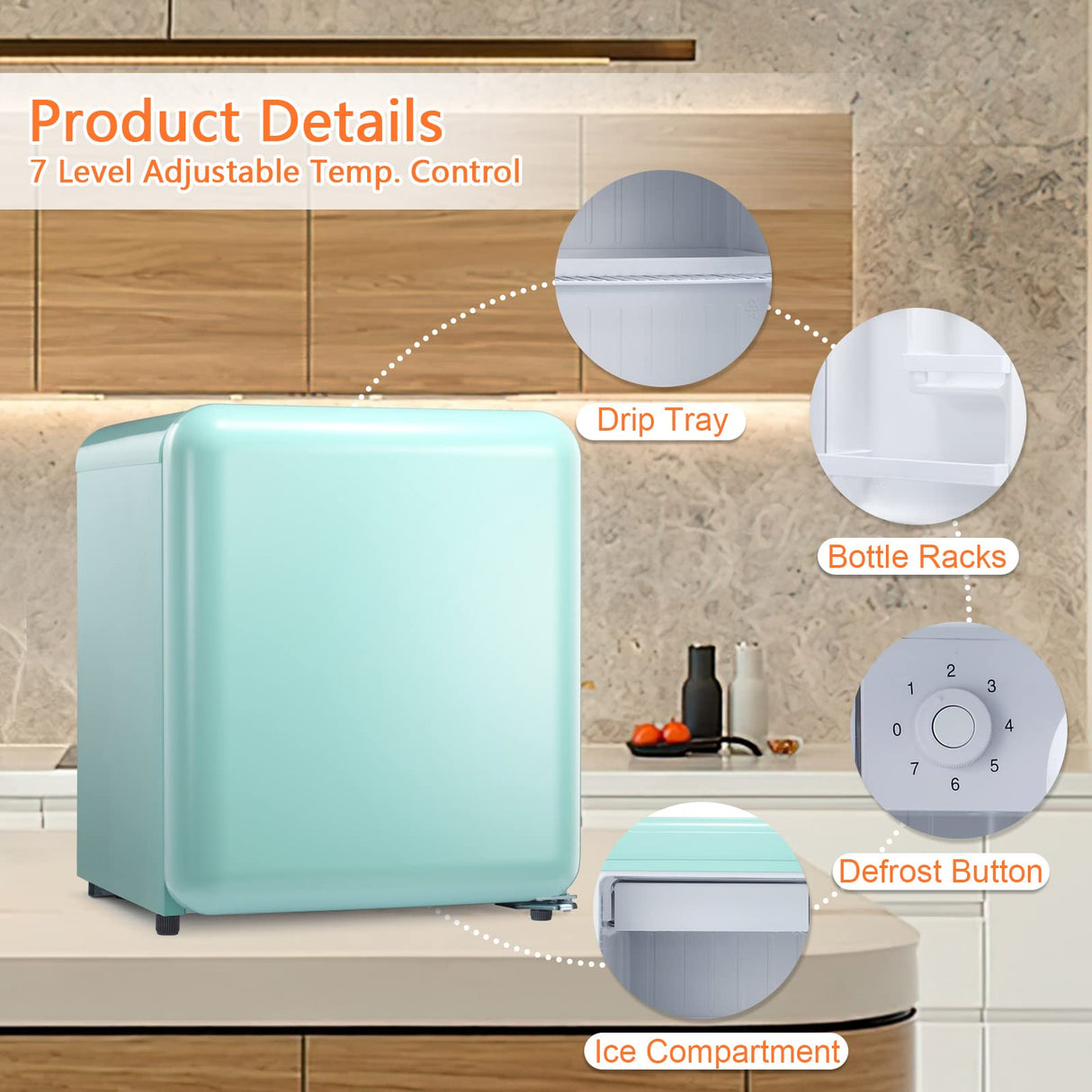Antarctic Star Compact Refrigerator Mini Fridge for Beverage