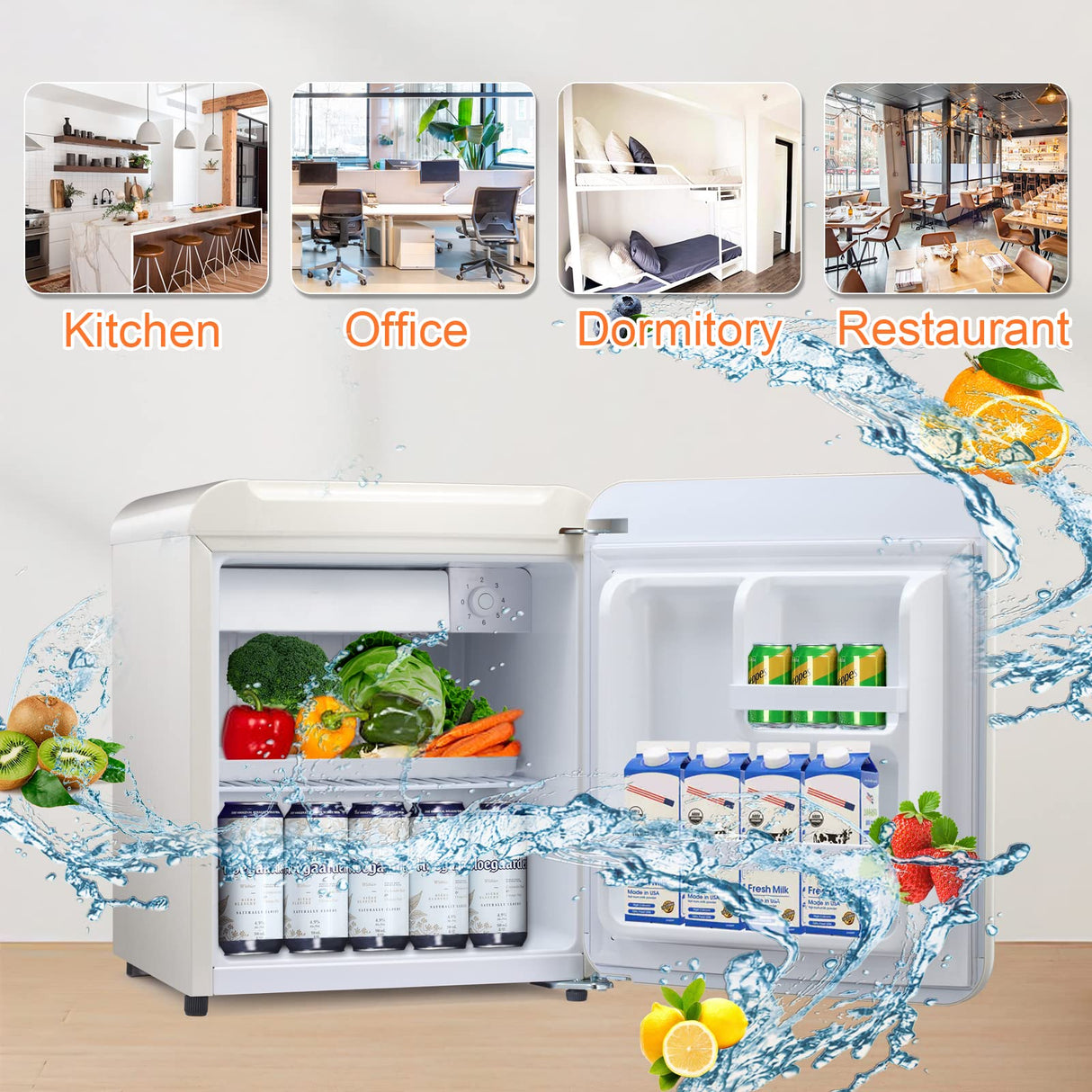 Antarctic Star Compact Refrigerator Mini Fridge for Beverage