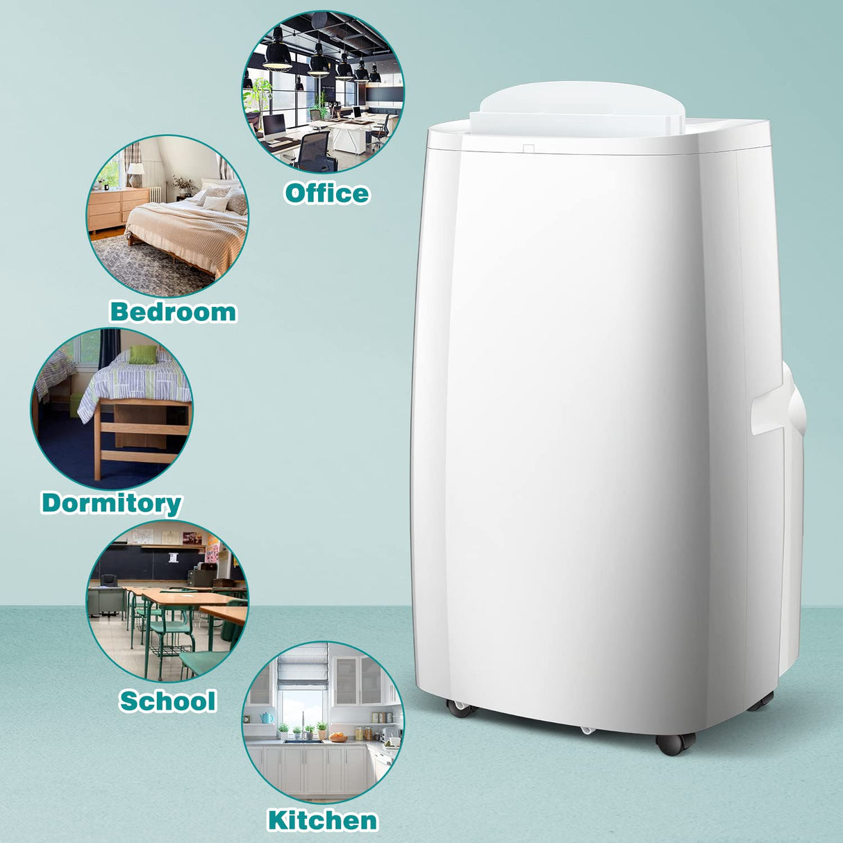 Antarctic-Star Portable Air Conditioner 13,500 BTU, Built-in Dehumidifier&Heater,Cools 330sq. ft,24H Timer, 3 in 1 Portabel AC with Remote Control, Complete Window Mount Exhaust Kit