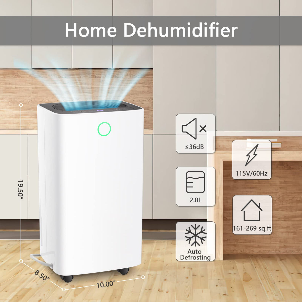 Antarctic-Star 24 Pint 269 sq. ft Portable Dehumidifier