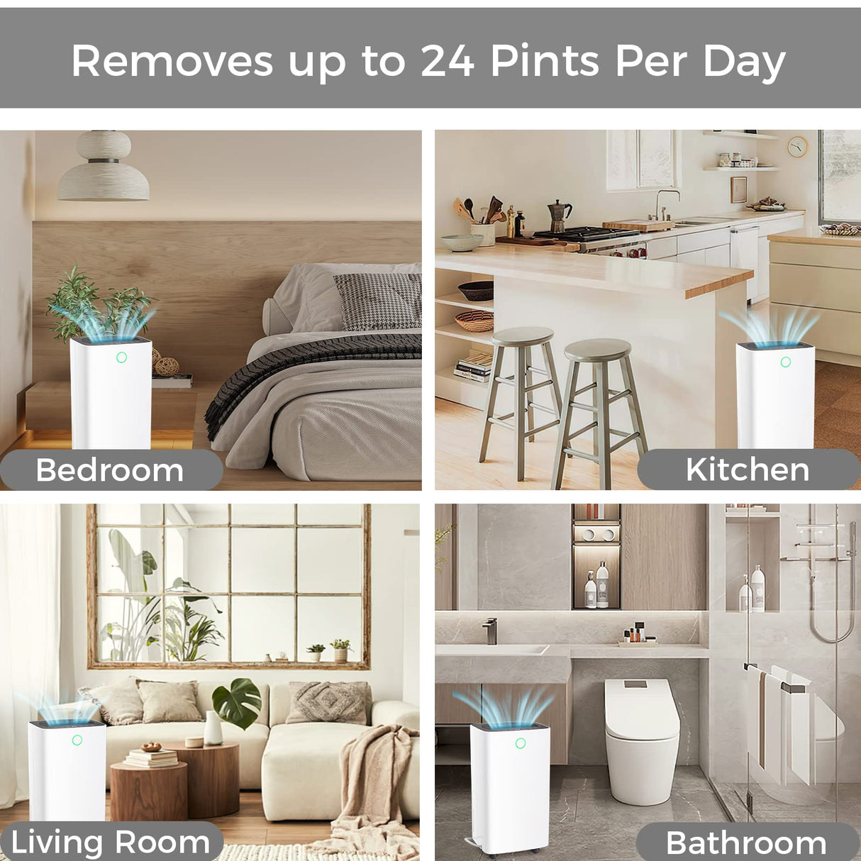 Antarctic-Star 24 Pint 269 sq. ft Portable Dehumidifier