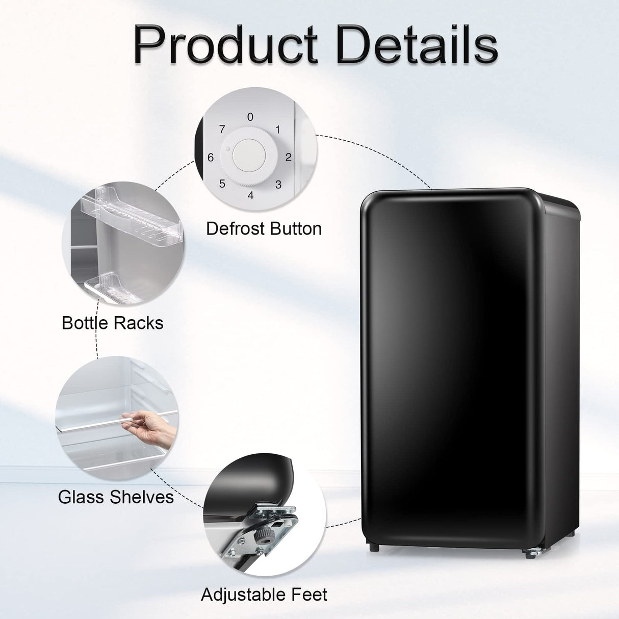 Antarctic Star 3.2Cubic Feet Mini Fridge Compact Refrigerator