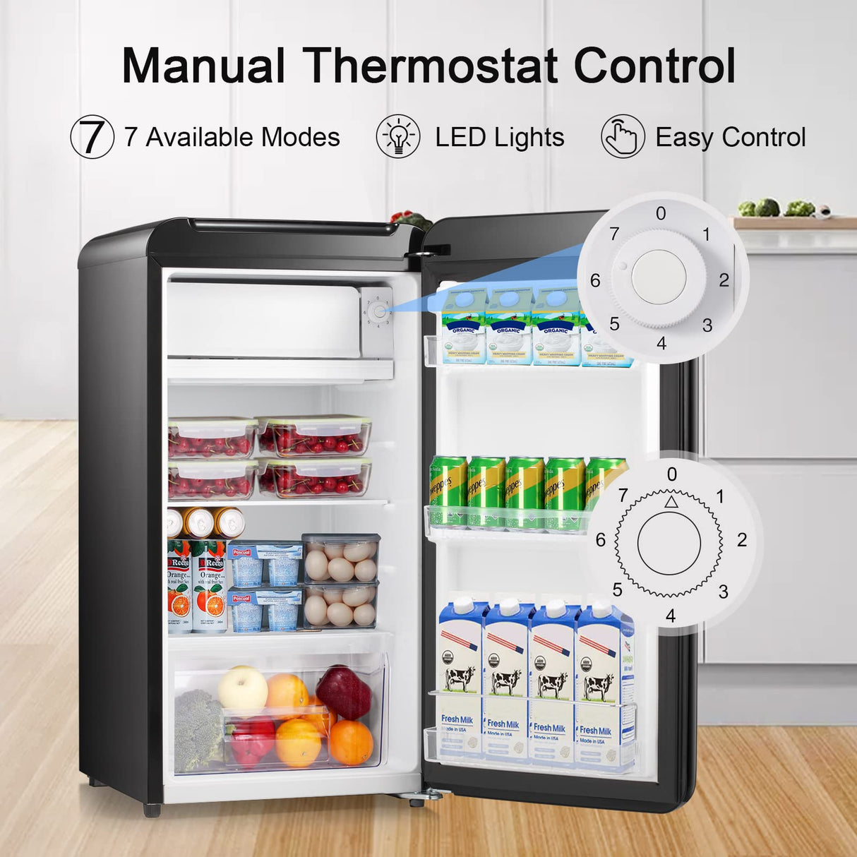 Antarctic Star 3.2Cubic Feet Mini Fridge Compact Refrigerator