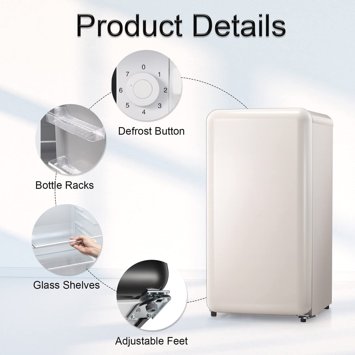 Antarctic Star 3.2Cubic Feet Mini Fridge Compact Refrigerator