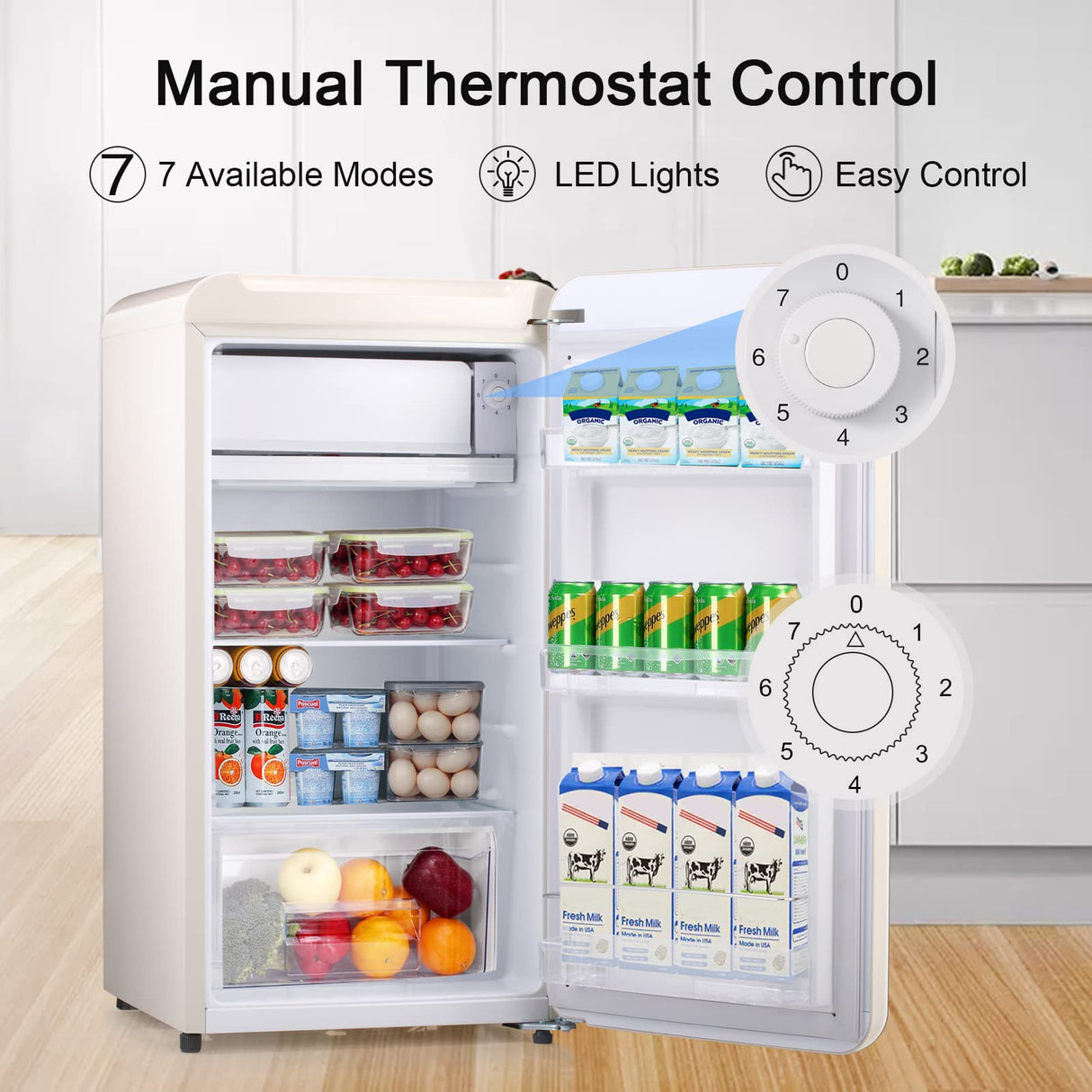 Antarctic Star 3.2Cubic Feet Mini Fridge Compact Refrigerator