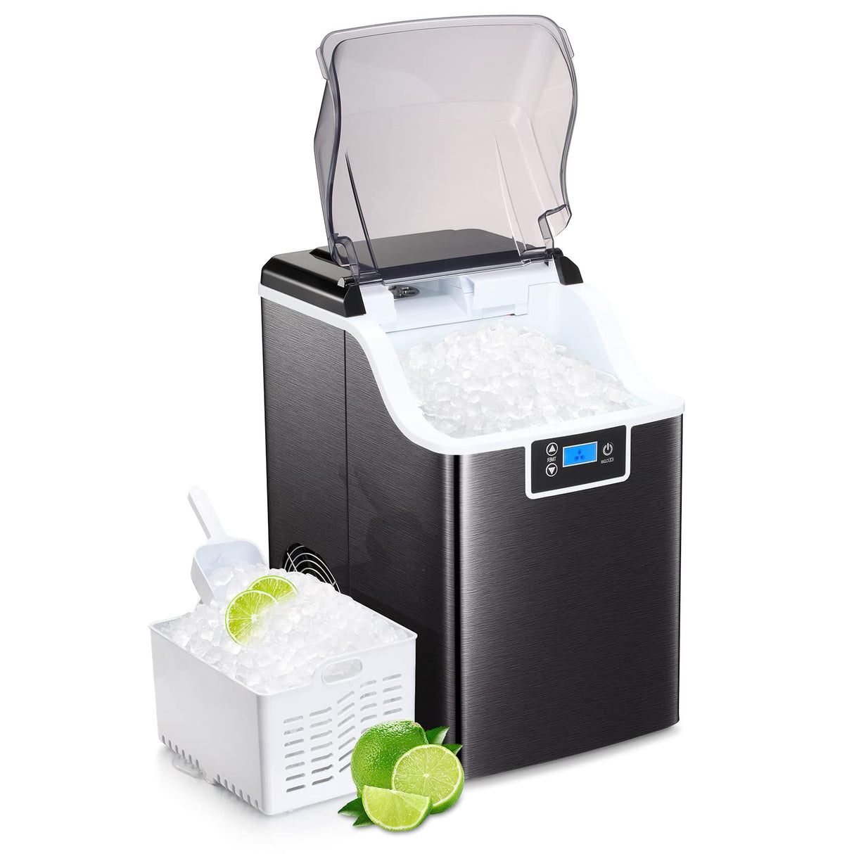 Antarctic-Star Portable Nugget Ice Maker, Countertop 44lbs in 24 Hours