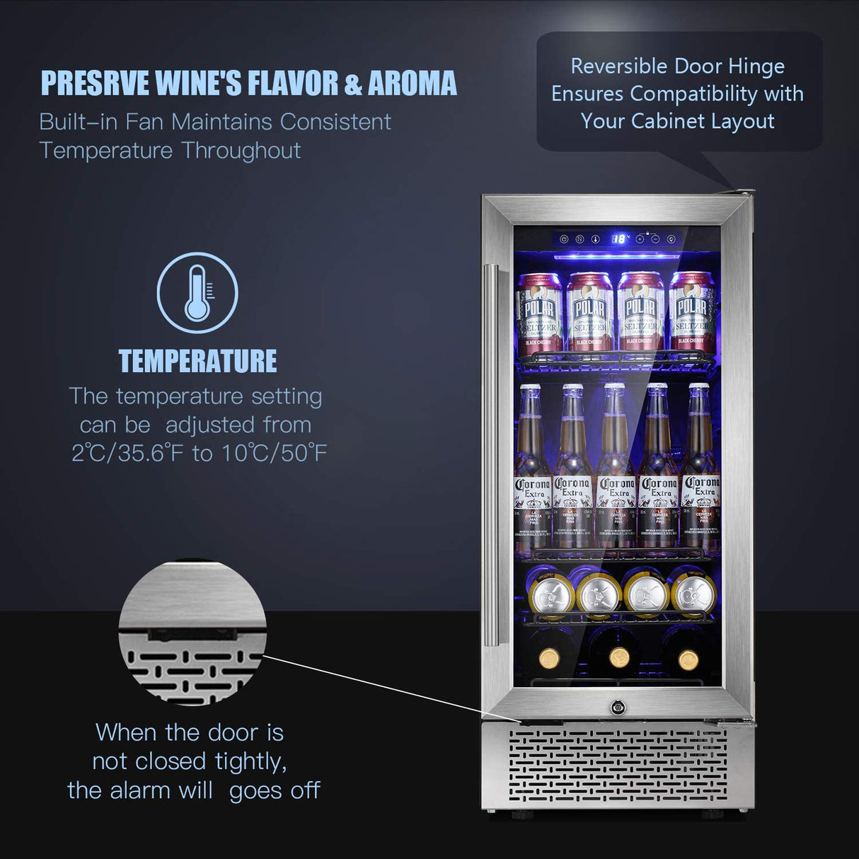 Beverage Refrigerator Wine Cooler Mini Fridge