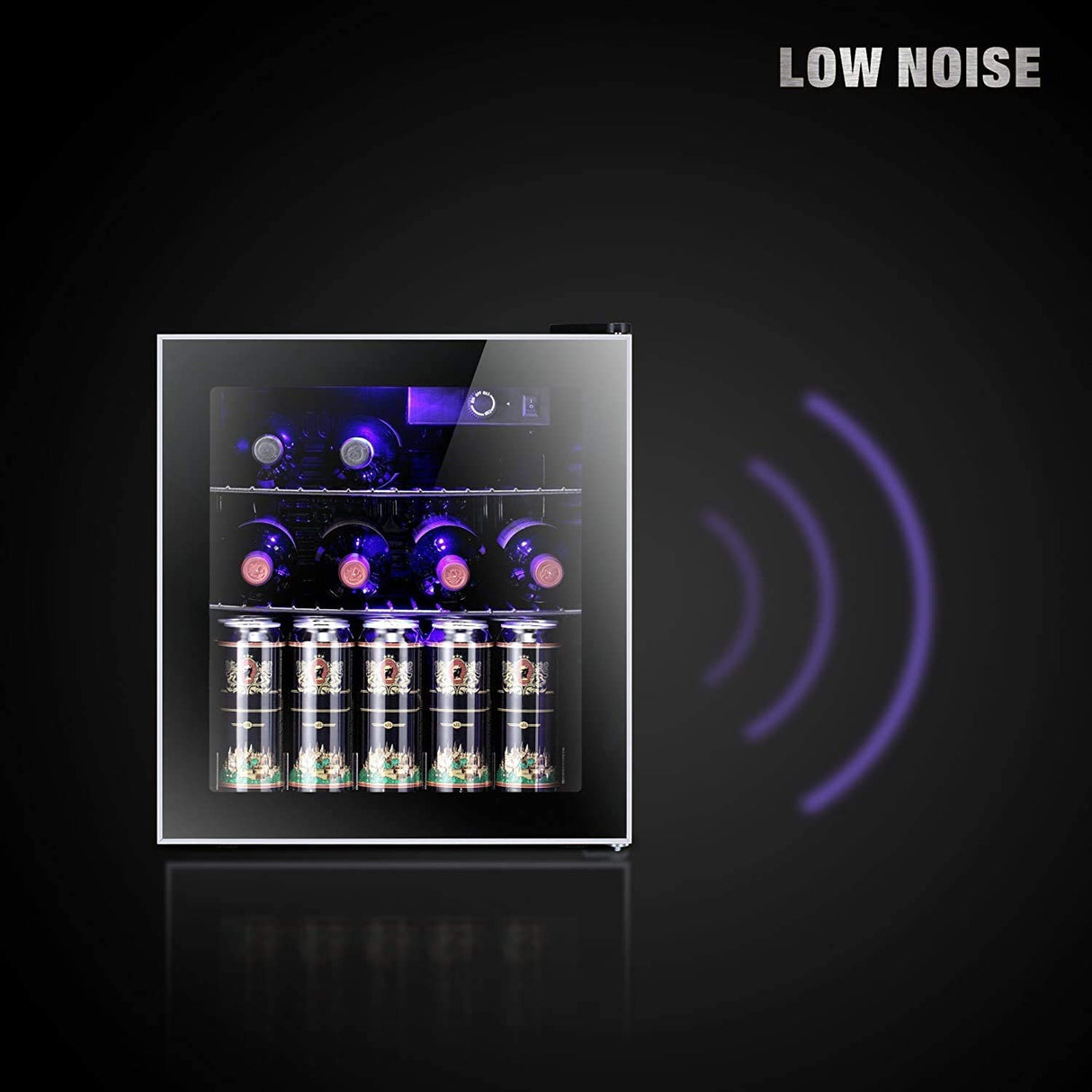 Mini Fridge Cooler - 70 Can Beverage Refrigerator Glass Door for Beer Soda or Wine