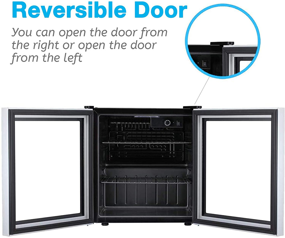 Mini Fridge Cooler - 70 Can Beverage Refrigerator Glass Door for Beer Soda or Wine