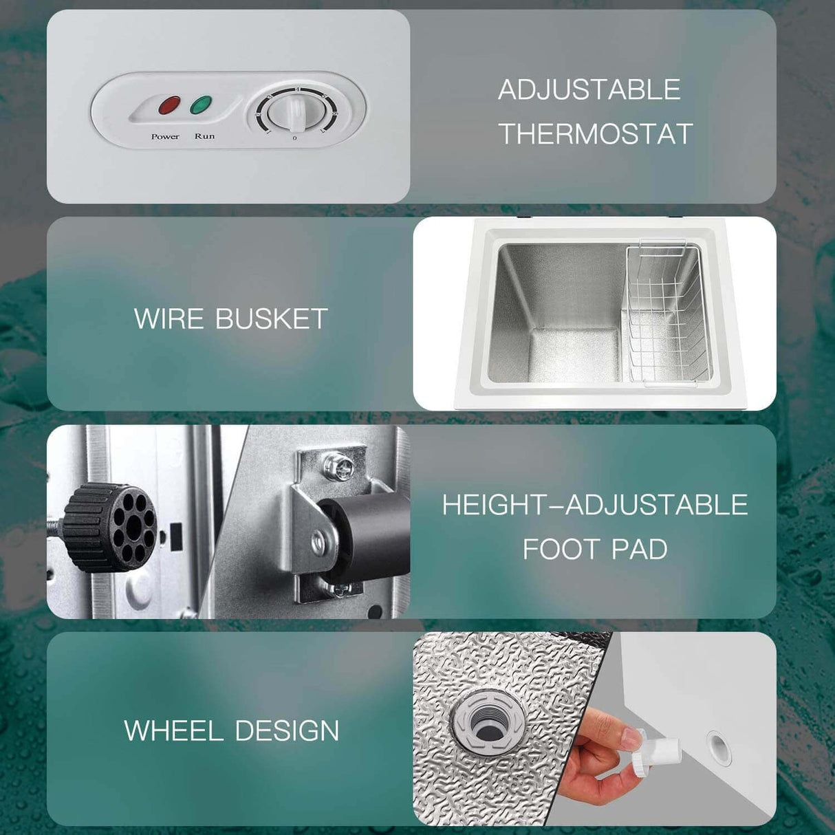 Antarctic Star 3.5 Cu.ft Chest FreezerWith Removable Basket Free Standing Top open Door white