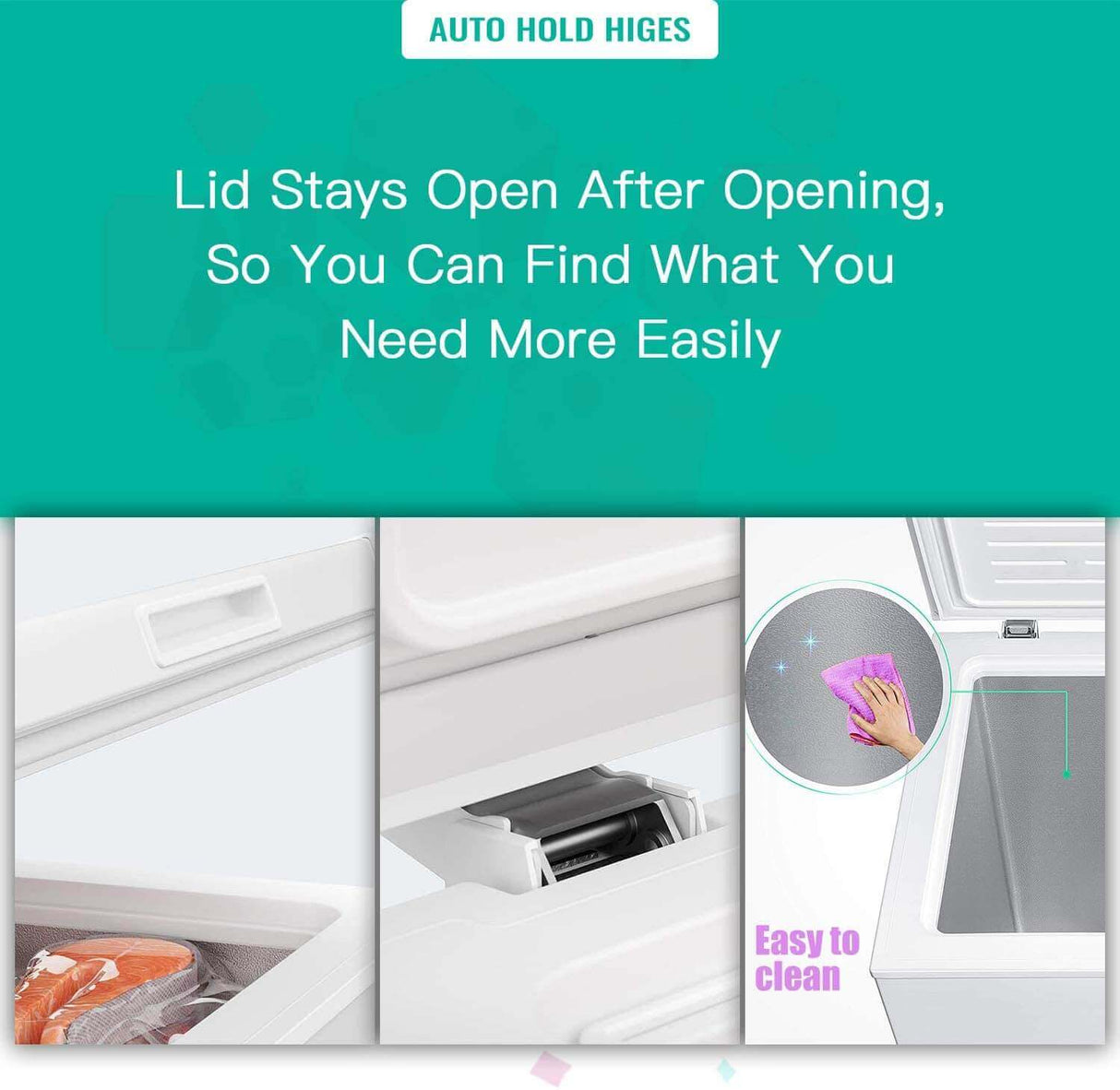 Antarctic Star 3.5 Cu.ft Chest FreezerWith Removable Basket Free Standing Top open Door white