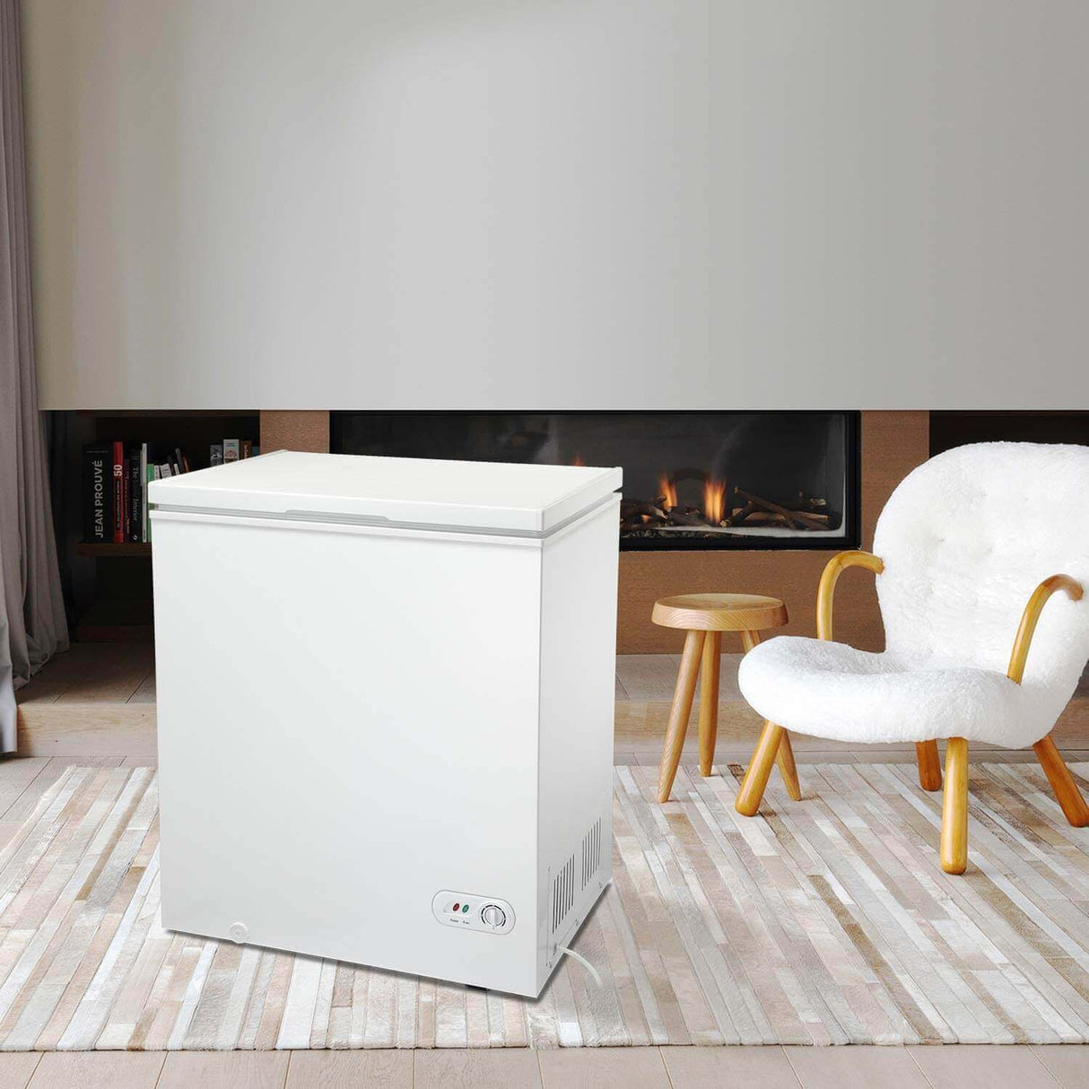 Antarctic Star 3.5 Cu.ft Chest FreezerWith Removable Basket Free Standing Top open Door white