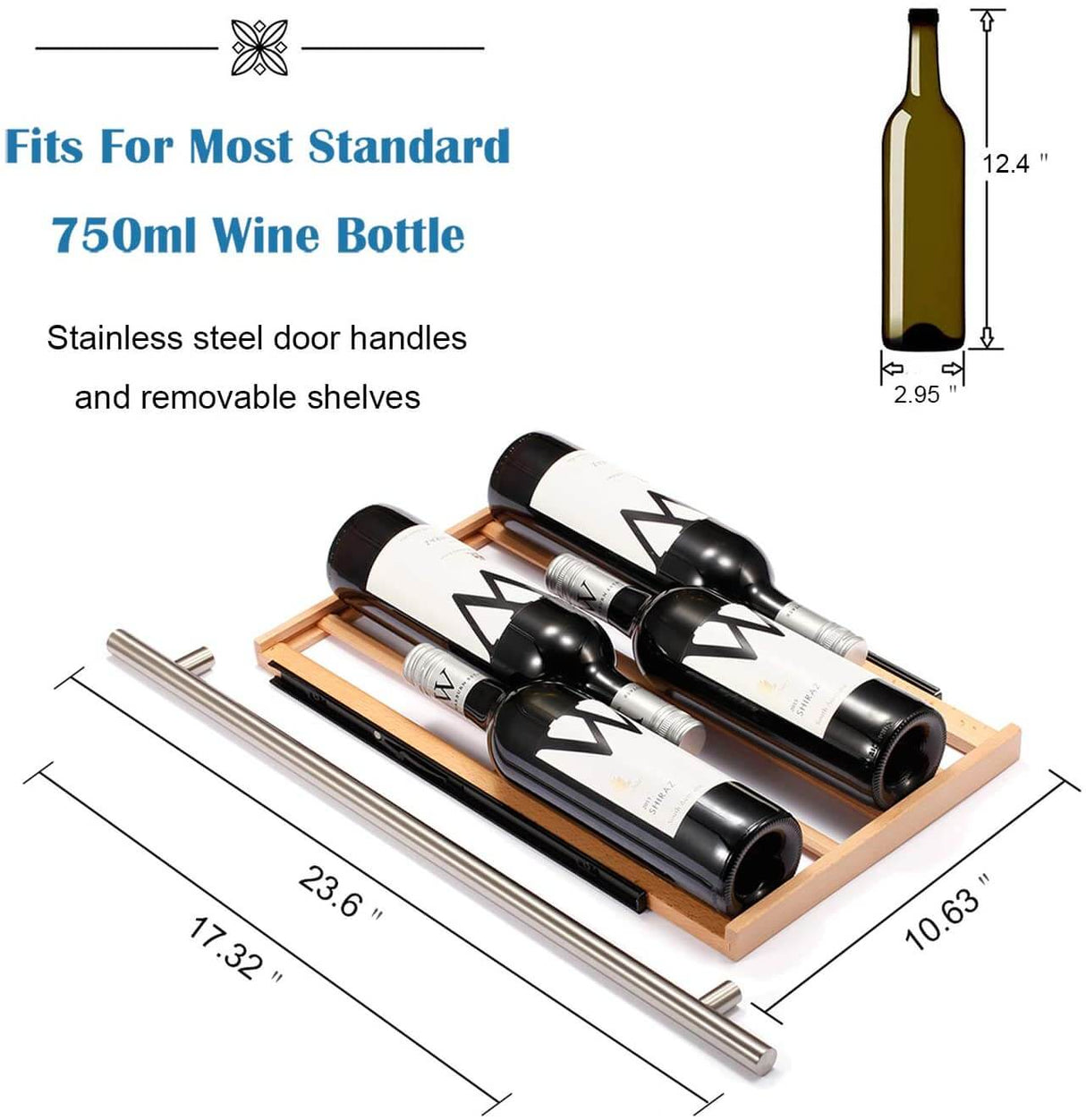 ChillEdge 28_Antarctic Star 15" Wine Cooler Beverage Refrigerator Digital Temperature