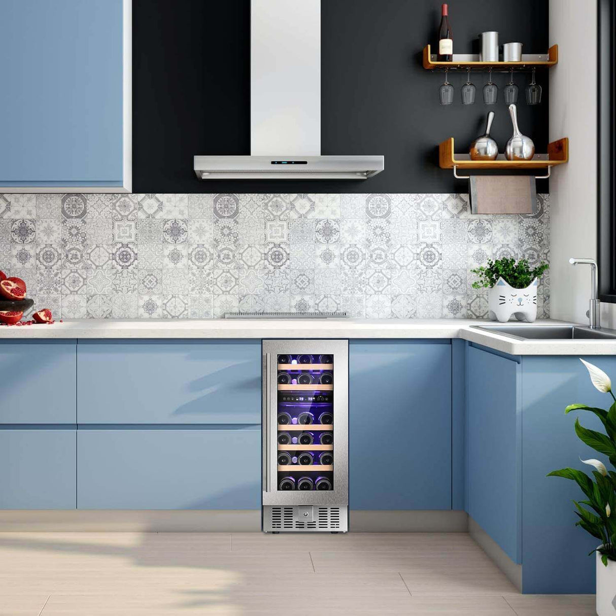 ChillEdge 28_Antarctic Star 15" Wine Cooler Beverage Refrigerator Digital Temperature