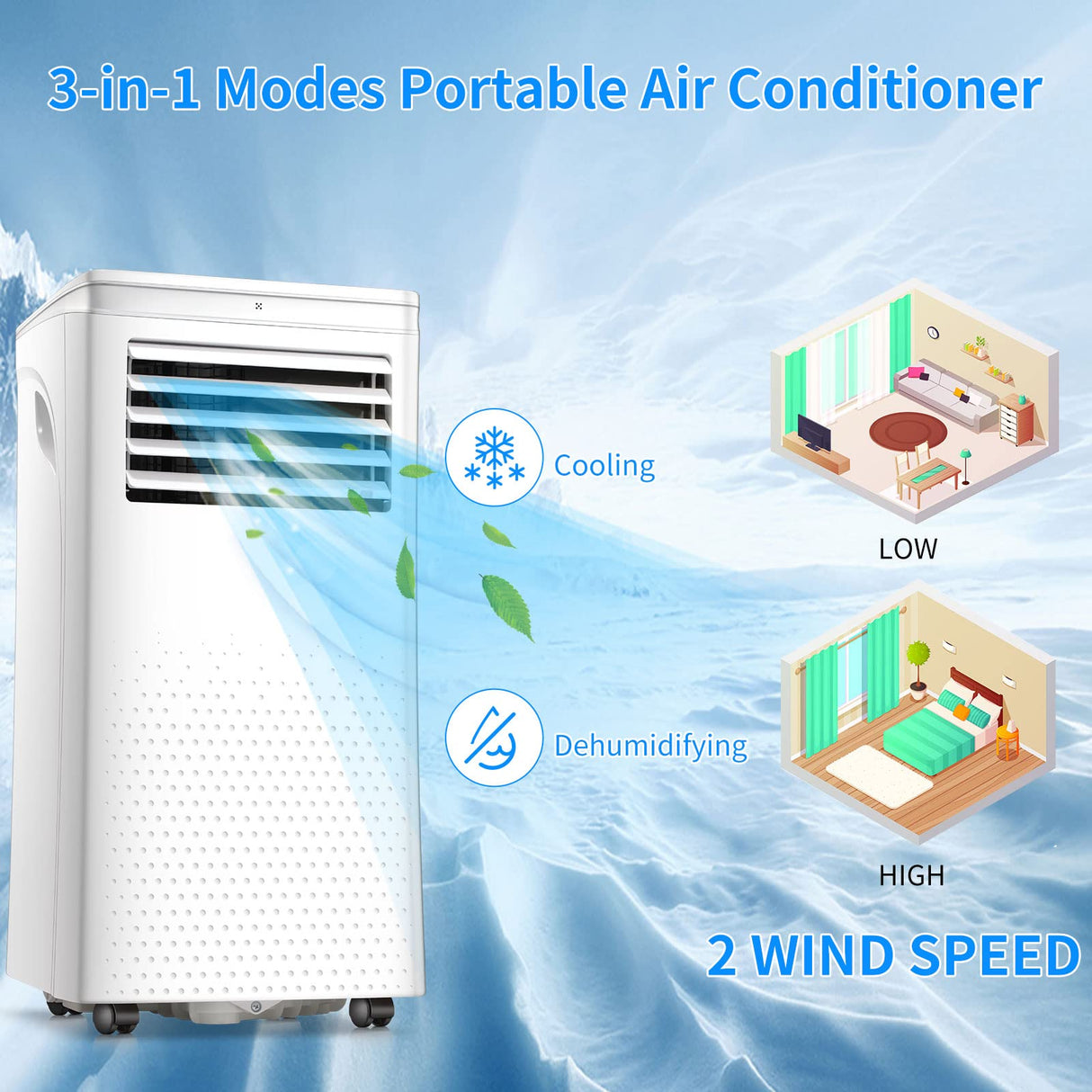 Antarctic - Star 3 - in - 1 8000BTU Portable Air Conditioner Fan Remote Control .Silver - ANTARCTIC - STAR