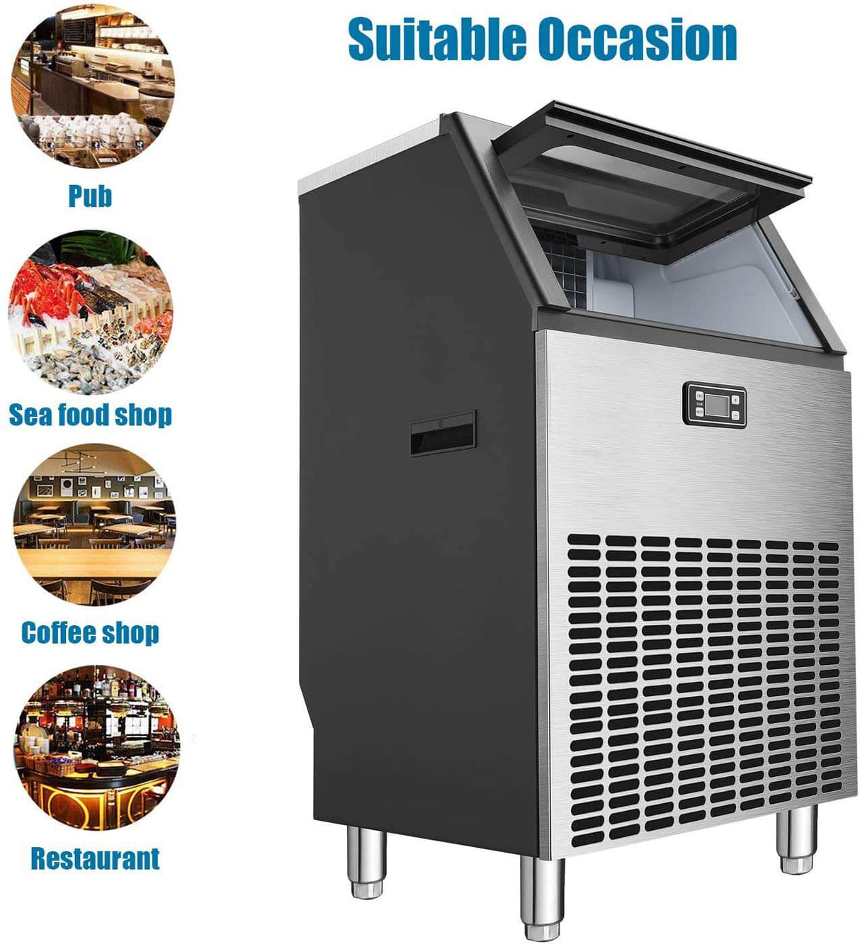 Antarctic Star Commercial Ice Makers Machine Stainless Steel Makes 265 Lbs of Ice - ANTARCTIC - STAR