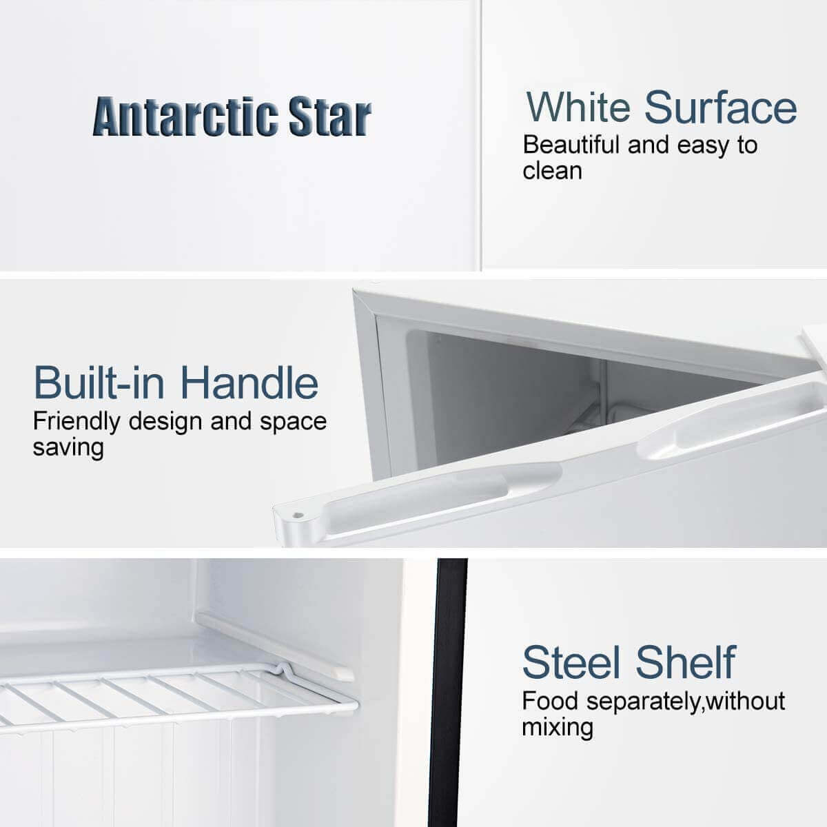 Antarctic Star Compact Chest Upright Freezer Single Door Reversible Stainless Steel Door