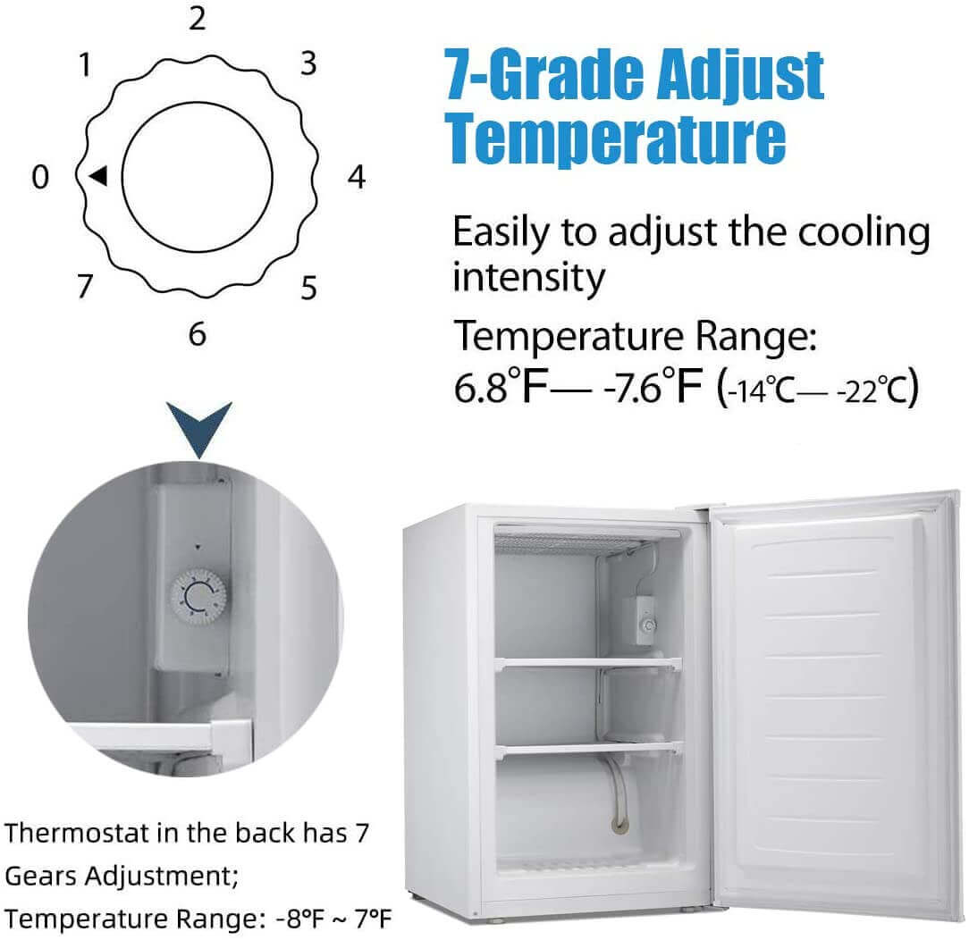 Antarctic Star Compact Chest Upright Freezer Single Door Reversible Stainless Steel Door