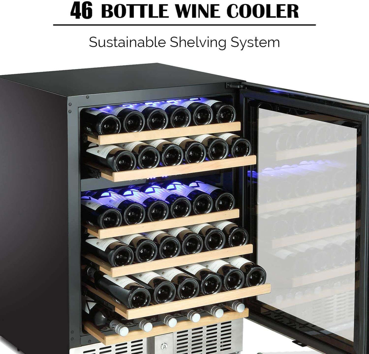 Antarctic Star 24" Wine Cooler Beverage Refrigerator Beer Digital Temperature Memory Glass Door
