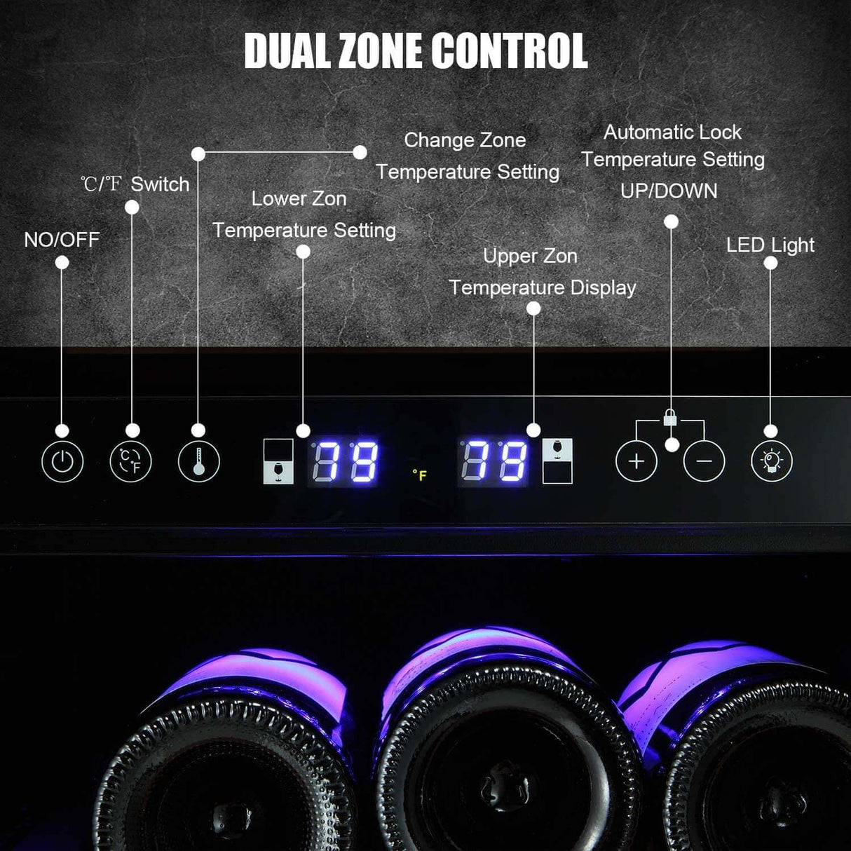 Antarctic Star 24" Wine Cooler Beverage Refrigerator Beer Digital Temperature Memory Glass Door