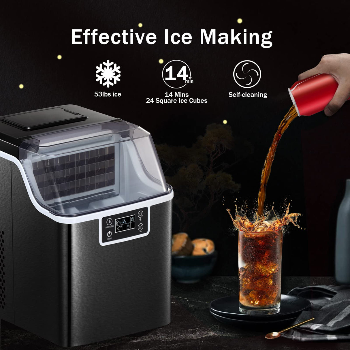 Antarctic -Star Ice Maker Machine Countertop,