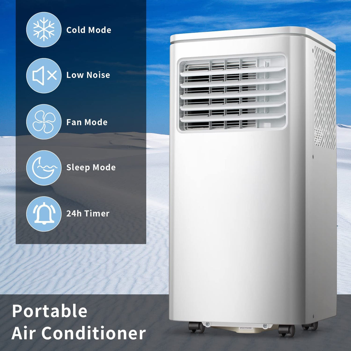 Atarctic - Star 8000BTU Portable Air Conditioner Built - in Dehumidifier Function,White - ANTARCTIC - STAR
