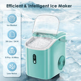 Nugget Countertop Ice Maker with Soft Chewable Ice, 34Lbs/24H, Pebble Portable Ice Machine with Ice Scoop, Self-Cleaning