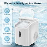 Nugget Countertop Ice Maker with Soft Chewable Ice, 34Lbs/24H, Pebble Portable Ice Machine with Ice Scoop, Self-Cleaning