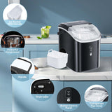 Nugget Countertop Ice Maker with Soft Chewable Ice, 34Lbs/24H, Pebble Portable Ice Machine with Ice Scoop, Self-Cleaning