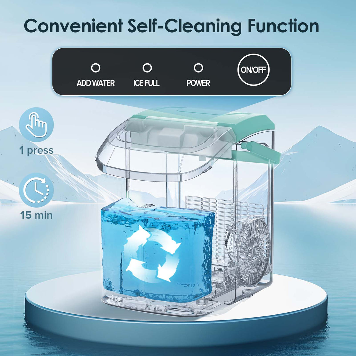Nugget Countertop Ice Maker with Soft Chewable Ice, 34Lbs/24H, Pebble Portable Ice Machine with Ice Scoop, Self-Cleaning