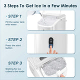 Nugget Countertop Ice Maker with Soft Chewable Ice, 34Lbs/24H, Pebble Portable Ice Machine with Ice Scoop, Self-Cleaning
