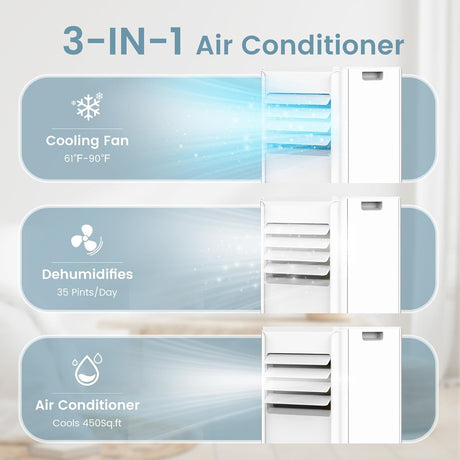 10,000 BTU Portable Air Conditioners with Remote, 4 Modes with Fast Cooling, Sleep Mode, 24H Timer - ANTARCTIC - STARAir Conditioner