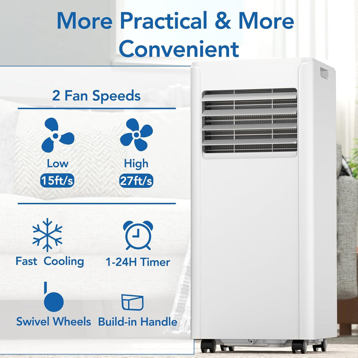 10,000 BTU Portable Air Conditioners with Remote, 4 Modes with Fast Cooling, Sleep Mode, 24H Timer - ANTARCTIC - STARAir Conditioner