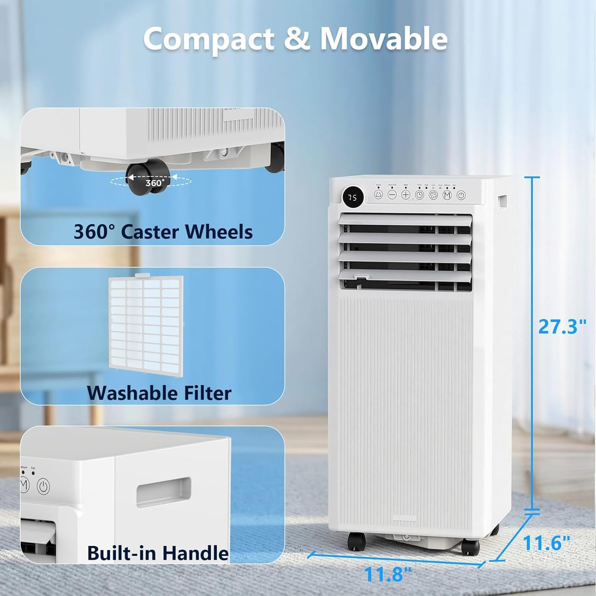 10000BTUs Portable Air Conditioner for Bedroom with Drainage - free Cooling - ANTARCTIC - STARAir Conditioner