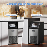 Antarctic-star Commercial Ice Maker Machine,100Lbs/Day,45 Cubes/Batch in 11-20 Mins,Stainless Steel Freestanding Ice Maker