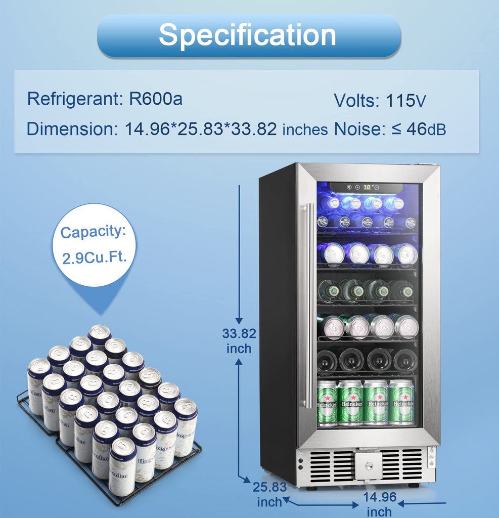 Antarctic Star 15 Inch Beverage Refrigerator Cooler