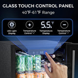 1.7 Cu. Ft Mini Beverage Refrigerator, 16 Bottles Compact Drink Cooler with Glass Door & Touch Controls - ANTARCTIC - STARBeverage Refrigerators