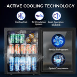 1.7 Cu. Ft Mini Beverage Refrigerator, 16 Bottles Compact Drink Cooler with Glass Door & Touch Controls - ANTARCTIC - STARBeverage Refrigerators