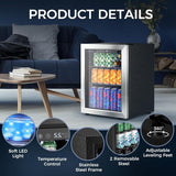 1.7 Cu. Ft Mini Beverage Refrigerator, 16 Bottles Compact Drink Cooler with Glass Door & Touch Controls - ANTARCTIC - STARBeverage Refrigerators