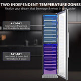 17.72" 111 Bottles Dual Zone Built - in/Freestanding Wine Refrigerator - ANTARCTIC - STAR