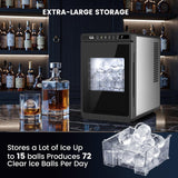 2.17" Clear Ice Ball Maker Countertop, Sphere Ice Maker Machine - ANTARCTIC-STARice maker