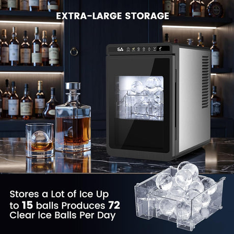 2.17" Clear Ice Ball Maker Countertop, Sphere Ice Maker Machine - ANTARCTIC-STARice maker