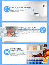 2.5 Cu.Ft Dorm Fridge with Freezer, Double Reversible Door Compact Refrigerator with 2 Removable Shelves - ANTARCTIC - STARFreezer