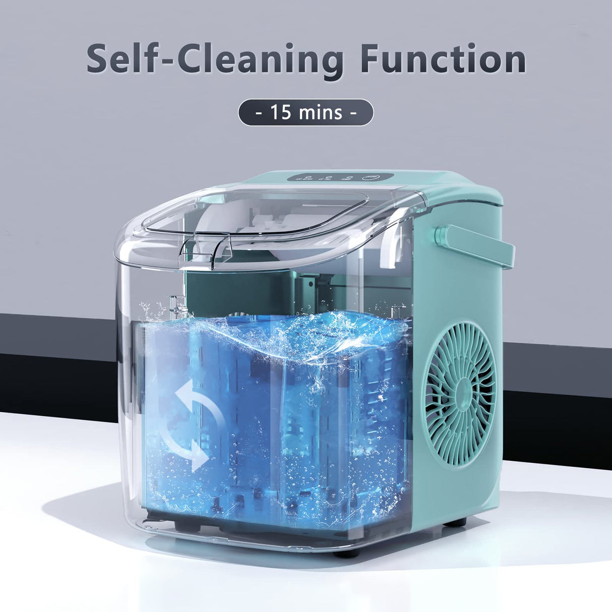Antarctic-Star Countertop Ice Maker Machine 6-Minute Fast Bullet Ice Simple Handle Automatic Cleaning Suitable for Household Small Student Dormitory and Bar Party