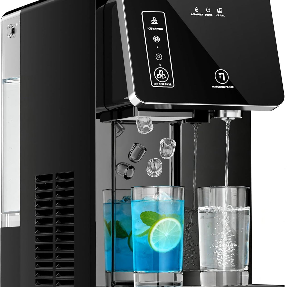 26LBS/24H Countertop Ice Machine with 3.3L Removable Water Tank ...