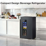 3.2 Cu.Ft Mini Fridge Auto Defrost Beverage Refrigerator, 130 Can with Glass Door &Adjustable Shelves - ANTARCTIC - STARBeverage Refrigerators