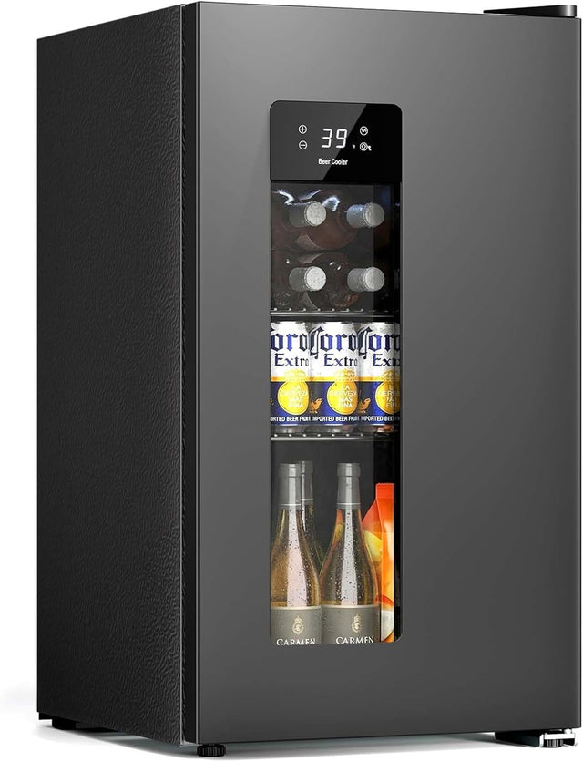 3.2 Cu.Ft Mini Fridge Auto Defrost Beverage Refrigerator, 130 Can with Glass Door &Adjustable Shelves - ANTARCTIC - STARBeverage Refrigerators