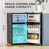 3.2 Cu.Ft,Mini Refrigerator with Freezer,Double Door Mini Fridge - ANTARCTIC - STARMini Fridge