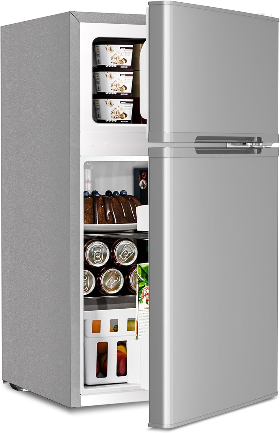3.2 Cu.Ft,Mini Refrigerator with Freezer,Double Door Mini Fridge - ANTARCTIC - STARMini Fridge