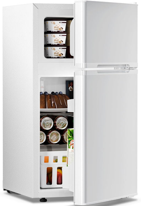 3.2 Cu.Ft,Mini Refrigerator with Freezer,Double Door Mini Fridge - ANTARCTIC - STARMini Fridge